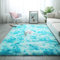 Tinyboy-hbq Shaggy Bedroom Rug for Living Room, Shaggy Floor Rug, Large for Hallway, Soft Long Pile Rug for Living Room, Bedroom, Girls, Children (Blue, White, 120 x 160 cm)