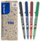 PILOT - 4er-Set VBall 05 - Tintenroller mit Flüssigtinte und konischer Spitze für ein flüssiges, präzises Schriftbild - Schnell trocknend - Schwarz, Blau, Rot, Grün - Feine Spitze 0,5mm