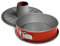 Guardini, Molde desmontable 2 fondos Ø 28 cm, Fondo antigoteo, Acero con revestimiento antiadherente, Rojo y Gris, Made in Italy, Línea Rossana