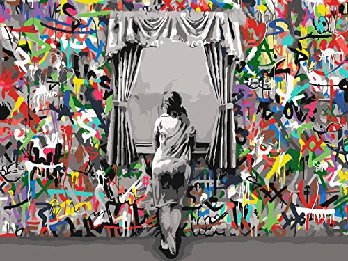 Tucocoo Banksy Malen nach Zahlen Kits 40 x 50 cm Banksy Leinwand DIY Ölgemälde für Kinder Studenten Erwachsene Anfänger mit Pinseln und Acryl-Pigment (ohne Rahmen)