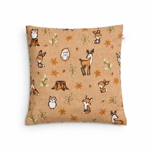 Cherry Stone Pillow 19 x 19 cm with Interchangeable Cushion Cover (Light Brown)