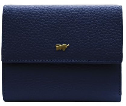 BRAUN BÜFFEL - ASTI Geldbörse aus feingenarbtem Leder gefertigt und mit goldenen Metallakzenten - 8 Kartenfächer 7 Steckfächer 2 Scheinfächer - Edles Blau