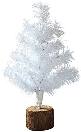 Jycar - Mini albero di Natale artificiale da tavolo, 30 cm, colore: bianco, albero di Natale piccolo albero di Natale per interni da tavolo scrivania ornamenti casa vacanza decorazione