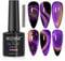 MIZHSE 9D Cat Eye Gel Polish Shining Chameleon Gel Nail Polish Purple with Magnet 10ml*1 Soak-Off UV LED