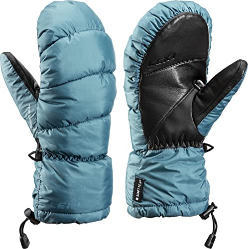 LEKI W Glace 3D Women Mitt Blau - Primaloft Wasserdichter Warmer Damen Fäustling, Größe 7 - Farbe Steelblue