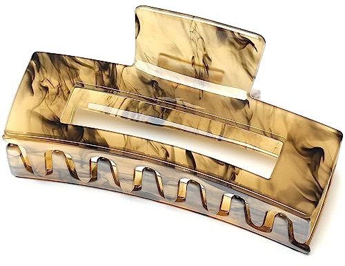 QinGoo Groß Schwarz Haarklammer Rechteckig Klauen Haarspange Schöne Damen Haarschmuck Elegant Haar-Accessoire 1stück(10cm * 5.5cm, Ink)