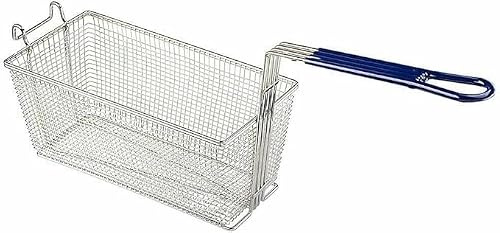Reldor Heavy Duty Commercial Chip Fryer Basket with Handle— 1 Chips Frying Basket for Fish, Chicken, French Fries, Deep Fat Frying—Ideal for Takeaway, Restaurant, & Catering Kitchen 34 x 16.5 x 15 cm