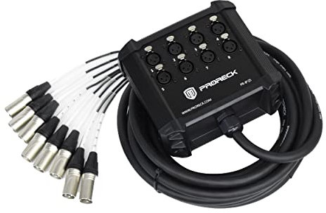PRORECK 8-Channel Low Profile XLR Send Circuit Board Snake Cables, XLR Splitter Cable for Live, Recording, Stage, Studio, 25 Feet Long