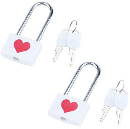 Dnyta Lot de 2 cadenas et clés en ABS Blanc