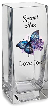 Personalised Special Nan Flower Vase Gift Present With Butterfly