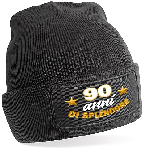 TeeDesign Berretto 90 Anni per Uomo Nonno pensionato Compleanno Gadget Regalo - splendore 90 Anni