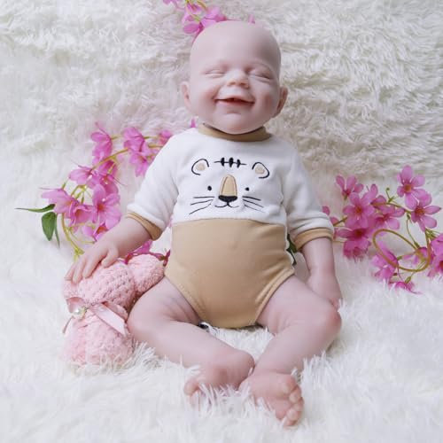 COSDOLL Reborn Puppe Lebensechte Babypuppen - 45cm Reborn Puppen Junge Vollsilikon Lebensecht, Geschenke für 3+ (45cm, Mädchen B)