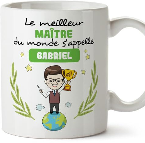 Mugffins Tasses Personnalisables pour MAÎTRE homme - En Français - Cadeau Personalisé- Tu Meilleur du Monde - 11 oz / 330 ml