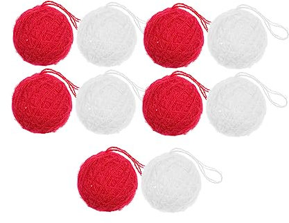 Amosfun 10st Wollknäuel Weihnachtskugel Für DIY-Kranz Weihnachtskugel Für Kranz Partybälle Anhänger Halloween-filzkugelgirlande Wollfilzkugeln Filzbommelbällchen Mini Garn Spielereien