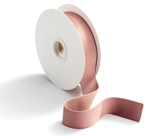 CHUQING Schleifenband Samt Dekoband Altrosa Samtband Geschenkband 2,5 cm x 9 m Deko Zierborte Borte Band Schmuckband DIY Crafts Seidenband