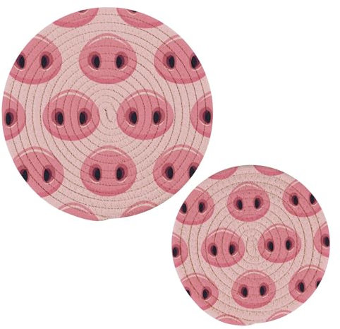 Cute Pigs Noses Pink Hot Plate Trivet Heat Resistant Pot Trivet 2Pcs Necessity Pads Pot Holders for Tea Pot Decor