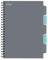 A4 Project Notebook 5 Dividers Twin Wire Soft Cover Grey & Mint Green Study Book Project Management