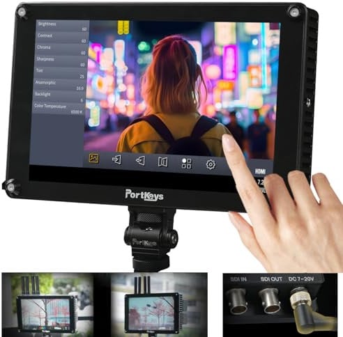 Portkeys HS8 Monitor 8 1100nit High-Brightness Kameramonitor 3G-SDI/4K HDMI Hohe Helligkeit für Kamera DSLR Micro SLR Monitor mit 1/4 Schraube