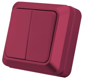 Interruptor de pared, interruptor de pared de 2 vías de burdeos, interruptor de pared mecánico de 86 mm, interruptor estándar 10 Amp, 250 V