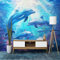 Fototapete Cartoon-Tier-Delfin Vlies Tapeten Wandtapete, Blau Moderne Wanddeko Design Wand Dekoration Wohnzimmer Schlafzimmer Büro Flur 350 x 256 cm (WxH) Wandtapete