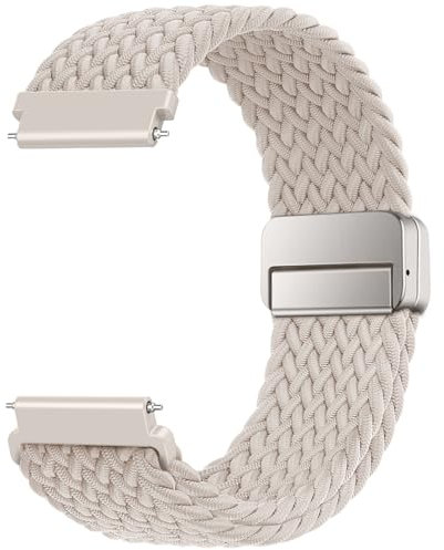 Yoohoo 18mm Nylon Armband Kompatibel mit Garmin Venu 2S/Venu 3S/Vivoactive 4S/Vivomove 3S/Forerunner 255s/255s Music/265s, Sport Geflochtenes Uhrenarmband für Damen Herren