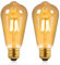 Lampadina Led Edison Vintage Dimmerabile, ST64 Bianco Caldo 2700K, 220V, 6W, Equivalente a 60w, Filamento a Vite E27 Ambrato, Adatta Per Libreria Bar, Lampadario Camera da Letto, 2 Pezzi