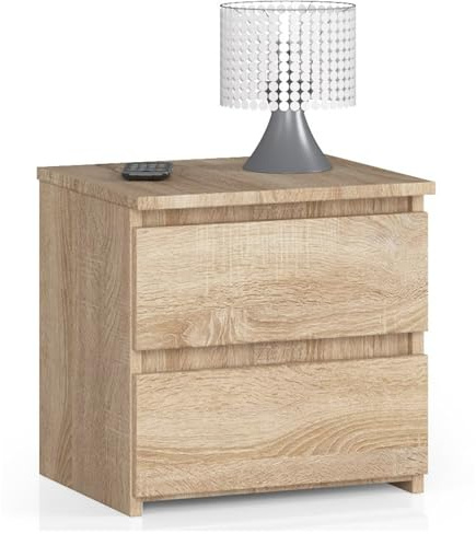 Kommode mit 2 Schubladen Kommode Schlafzimmer Flur Wohnzimmer Organizer Kommode mit Schubladen 40 cm breit 40 cm hoch | sonoma Eiche Holz Highboard Sideboard Mehrzweckschrank Schrank schmal