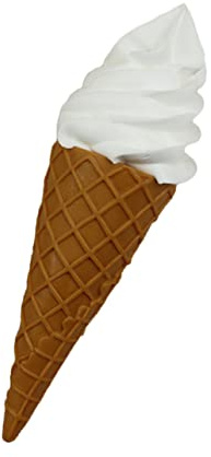 KONTONTY Jouet de Crème Glacée Artificielle Blanc en PVC, Décoration Réaliste et Sûre pour Vitrines de Magasins et Affichage à Domicile, Accessoire pour Fêtes