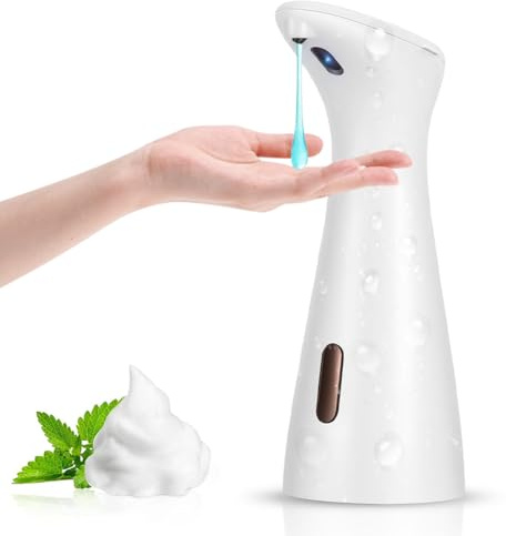 Weiß Automatischer Seifenspender 200ml, Elektrisch Mit Sensor Infrarot, No Touch IPX7 Wasserdicht für Waschbecken, Küchen, Bad, Schule, Hotel