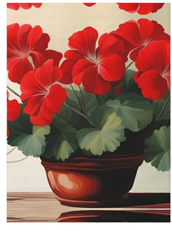 YYHHAOFA Hochwertige Decke mit roten Geranien, 101,6 x 76,2 cm, leicht, warm, langlebig, geeignet für Bett, Sofa