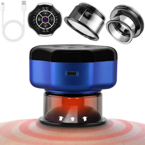 YCCOKJJ Schröpfgerät Elektrisch Smart Schröpfmassagegerät Elektrisches Infrarot, Wiederaufladbare Justierbare 16 Sauggang 5 in 1 Vakuum Massagegerät mit 2 Schröpfen für Entspannung, Körperentgiftun