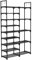 Zapatero Vertical con Ganchos, Estante para Zapatos de Gran Capacidad, Diseño Estrecho y Alto, Organizador Multifuncional para Dormitorio o Vestidor, Fácil Montaje, Color Negro (5+9 Niveles)