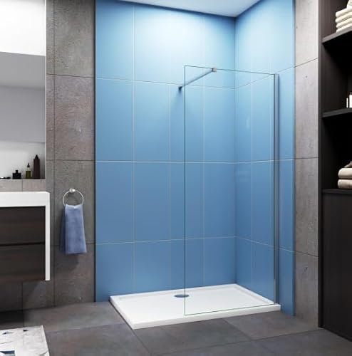 Sky Bathroom 1100x1900mm Walk in Wet Room Shower Screen Easy Clean Glass 8mm Panel