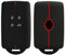 Lot de 2 Coques de clé de Voiture pour Renault Clio Megane Koleos Kadjar Kangoo Twingo Talisman Captur Espace Dacia Duster Coque- Coque de clé en Silicone - 3 Boutons (Noir Rouge)