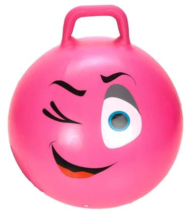 Bubble Store Hüpfball für Kinder mit lustigem Comic-Monster, Durchmesser ca. 65 cm, Tragkraft max. 80 kg (Pink)