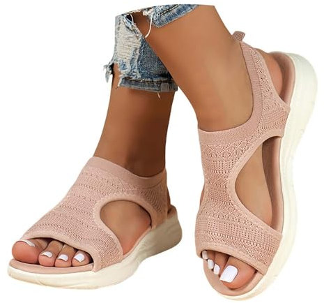 Sandales Femme été confortable Orthopédique Bout Ouvert Chaussures Antidérapant Respirantes Casual Sandales de plage Leger Boho Platform Sandals, Mode été 2025 Femmes