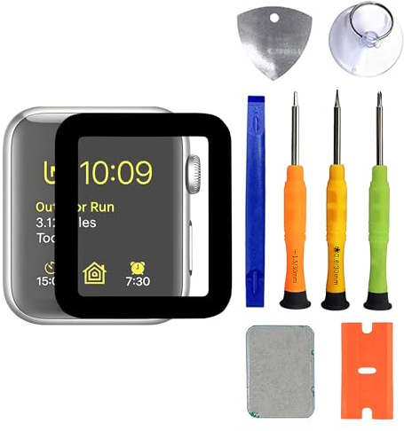 VUXYIT Kompatibel mit Apple Watch Series 2/3 38mm Display Glas Frontglas Reparatur Replacement Set +OCA ，(No LCD Screen and Touch Digitizer)
