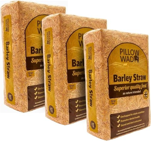 Homesecret 6kg Pack of 3 Premium Barley Straw Pet Bedding (2kg Each) | Soft Pillow Wad for Rabbits, Tortoises & Small Pets | Natural, Eco-Friendly and Cosy Bedding for Everyday Pet Comfort.