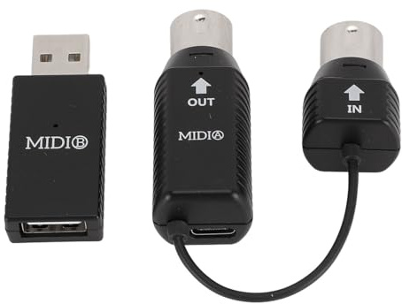 Tomantery Drahtloser Bluetooth-MIDI-Adapter, Professioneller MIDI-zu-USB-Controller mit Geringer Latenz für Digitalpiano-Tastatur zu -Gerät für OS X, XP