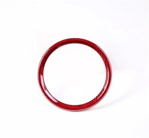 Auto Interieur Für 911 2019-2022 Real Carbon Fiber Dashboard Dekoration Ring Drehzahlmesser Rahmen Trim Aufkleber Innen Zubehör(Rot)