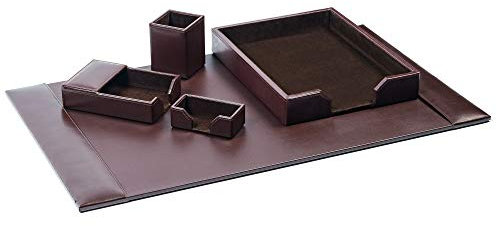Dacasso Dark Bonded Schreibtisch-Set, braun, 5-teilig