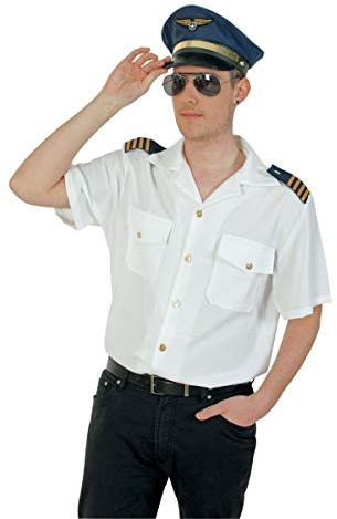 Partychic Unisex Kapitänshemd Hemd, Weiß, XXL EU