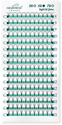 Cashmere Lashes 5D Pre made Hybrid Fans 0.07 0.15 Premade Russian Volume Lashes C Curl Mixed (C Mix)