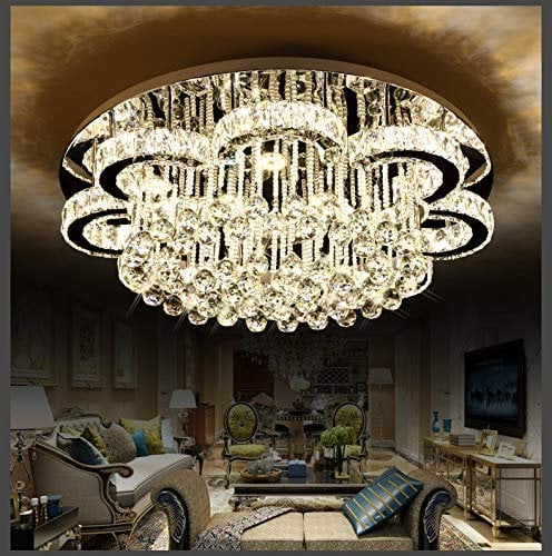 Tonhandisplay LED Pendelleuchte Hängelampe mit Fernbedienung 6019 Lichtfarbe Steuerbar. Kristall K9. A+