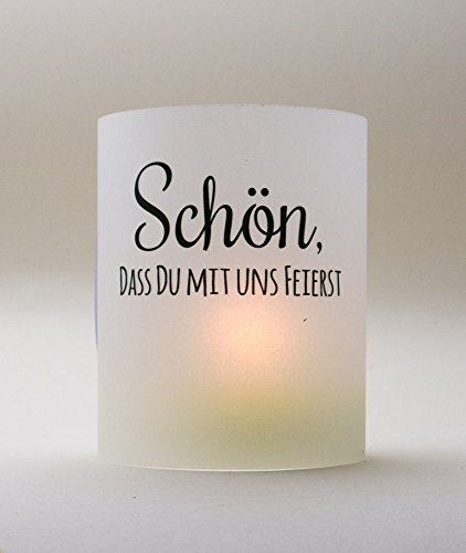 Webermann 4er Set Windlicht - Schön DASS du mit Uns Feierst - edle Kerzen Deko - Lichthülle für Tischlicht - Tischdeko Geschenk - Teelichthülle für Wohnzimmer