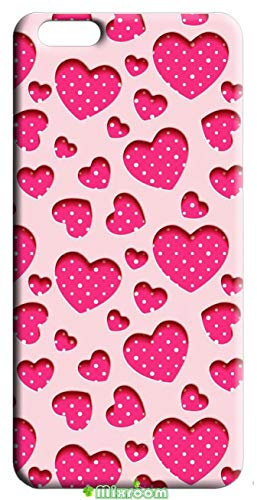 Mixroom - Cover Custodia Back Case in TPU Silicone Morbido per Apple iPhone 6 6s Fantasia Cuori 3D A Pois Fucsia V316