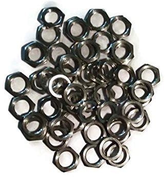 Panel Nut 3/8-32 Thread 1/2 Hex Brass Nickel Pack of 50