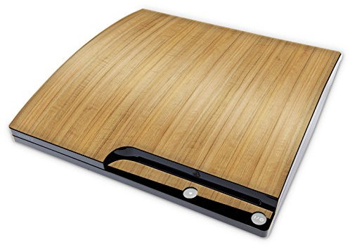 Skins4u Aufkleber Design Schutzfolie Vinyl Skin kompatibel mit Sony PS3 Playstation 3 Slim Konsole Eiche