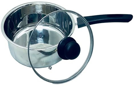Penguin Home 3264 Cacerola profesional de inducción segura con tapa, acero inoxidable, 18 cm, 2 L, Mirror Finish