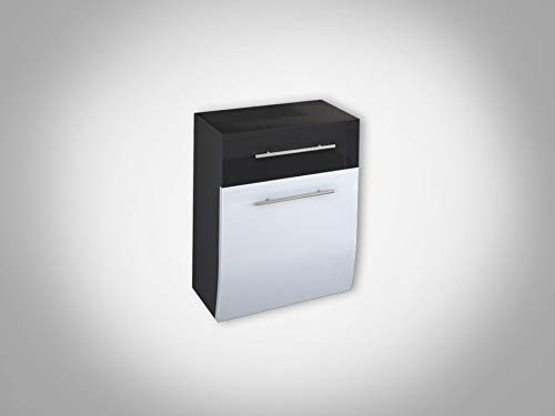 SAM Unterschrank Salona 53x40x30 cm, Hochglanz weiß-anthrazit | Badmöbel, Kombinierbar